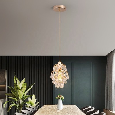 Greelustr Candelabru HQ-SG-04, Candelabru de cristal pentru bucatarie, sufragerie, hol, dormitor, E26/E27 (exclus becul), otel+cristal foto