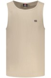 Norway Tricou fara maneci barbati, cu mini logo brodat, Regular fit, Bej