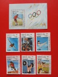 LAOS, SPORT LOS ANGELES - COLIȚĂ + SERIE COMPLETĂ MNH