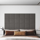 vidaXL Panouri de perete 12 buc. gri &icirc;nchis 30x30 cm catifea 1,08 m&sup2;