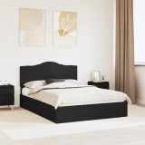 Cumpara ieftin Pat cu storage cu headboard Negru 150 x 200 cm Lemn compozit