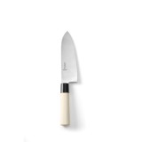 Cutit japonez "Santoku", calitate superioara, grosime lama 2 mm, maner traditional din lemn, 165/295 mm