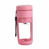 Mini-Shaker Electric, Reincarcabil, Capacitate 450 ml, Baterie 2000 mAh, Fara BPA, cu Protectie de Silicon, Roz