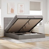 vidaXL Cadru de pat otoman cu saltea Taupe 180x200cm Material