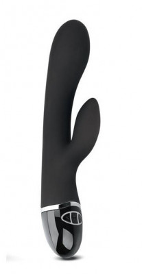 Vibrator Rabbit O-Sensual Clit Duo Climax 7 Moduri Vibratii Silicon USB Negru 22 cm foto