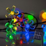Instalație De Lumini Solară Chicco, 60 Becurii LED, Formă De Floare, 5.9m, Multicolor, Cablu Transparent