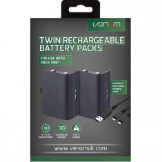 Set Baterii Reincarcabile Venom Twin Pack Black Xbox One foto