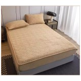 Husa de Saltea Tip Topper cu Elastic + 2 Fete de Perna pentru Pat Dublu CREAM - ION20