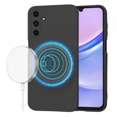 Husa MagSafe pentru Samsung Galaxy A15 A155, Techsuit, SoftFlex, Neagra foto