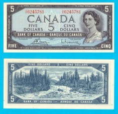 Bancnotă Canada (pick 77) 5 Dollars 1954 UNC serie: V/X 6245781