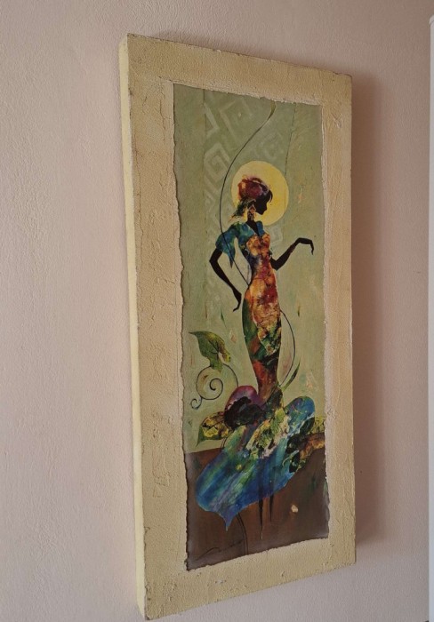 Frumuseţe egipteană, semnată A. Wahab, Imprimare laminată, tablou decorativ
