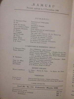 Ramuri - Revista literara anul 30, nr. 2-3 - Februarie - Martie 1938 (1938) foto