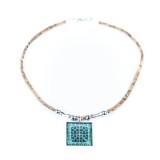 Colier din pluta cu pandantiv Azulejos turcoaz