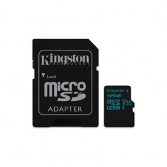 Card Kingston Canvas Go microSDHC 32GB Clasa 10 UHS-I U3 V30 90Mbs cu adaptor SD foto