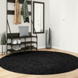 vidaXL Covor &bdquo;OVIEDO&rdquo;, fire scurte, negru, &Oslash; 200 cm