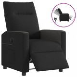 VidaXL Fotoliu rabatabil electric, negru, material textil