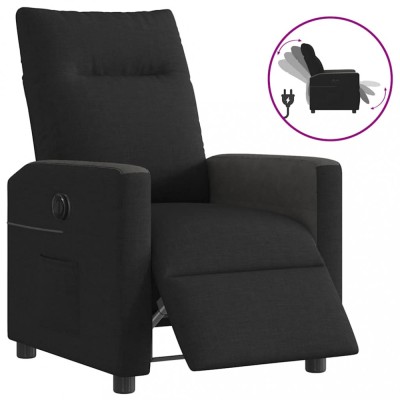 vidaXL Fotoliu rabatabil electric, negru, material textil 3324040 foto