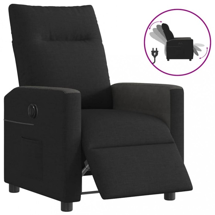 vidaXL Fotoliu rabatabil electric, negru, material textil 3324040