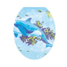 Capac pentru WC cu burete, Delfin Abstract, KY721, 400 x 360 mm