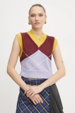 MAX&amp;Co. vestă din bumbac culoarea bordo, 2518351011200