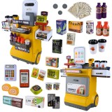 Set magazin pentru copii cu lada si roti, sunete, rafturi multiple, 48x30x58 cm, multicolor Household NewTrend