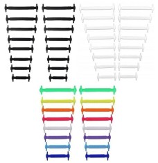 Set 16 sireturi elastice universale din silicon pentru incaltaminte , Inchidere rapida, confortabila si fara legare, potrivite pentru toate tipurile d
