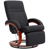 HOMCOM Fotoliu relax cu funcție de &icirc;nclinare, fotoliu TV cu spătar &icirc;nalt, cotiere ergonomice, suport picioare, bază din lemn, aspect in | Aosom Romani