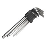 Set chei imbus lungi 230 mm, 9 piese, cu bila, otel CrV, AMiO