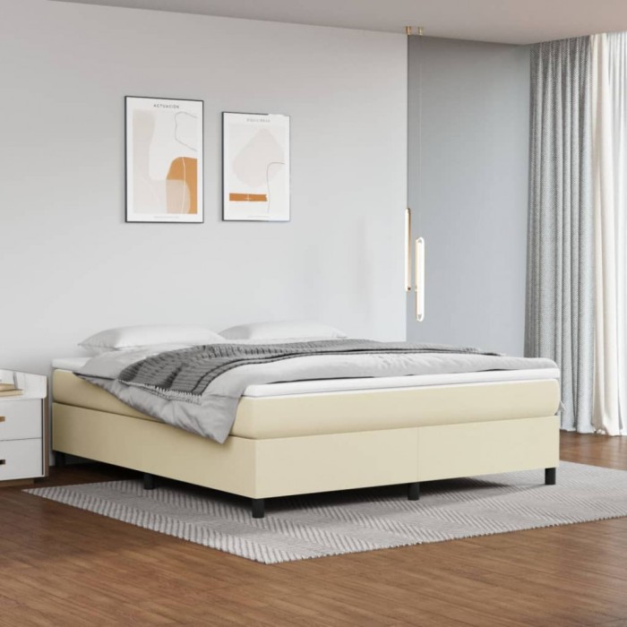 vidaXL Cadru de pat, crem, 180x200 cm, piele ecologică 3121061
