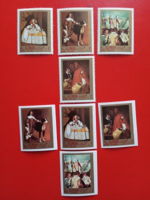 AJMAN, PICTURA VELAZQUEZ - SERIE COMPLETĂ PERF./IMPERF. MNH foto