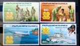 Papua Noua Guinea 1981 soldați, vapoare, infanterie,avioane, serie 4v nestampilata, Nestampilat
