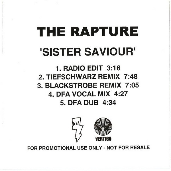 CD The Rapture &lrm;&ndash; &#039;Sister Saviour&#039;, original