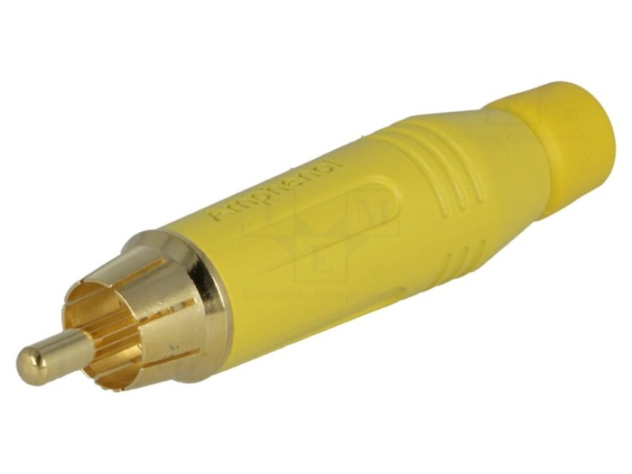 Conector RCA tată aurit, drept