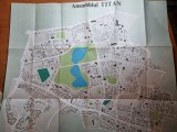 Bucuresti-harta ansamblul cartierului titan-din anii &#039;80 - dimesiuni 50/47 cm