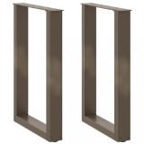 vidaXL Picioare de masă &icirc;n formă de U, 2 buc., oțel natural, 50x(72-73) cm