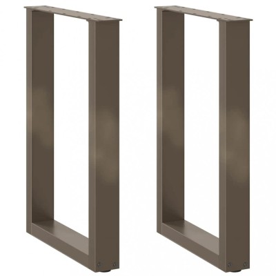 vidaXL Picioare de masă &amp;icirc;n formă de U, 2 buc., oțel natural, 50x(72-73) cm 4013179 foto