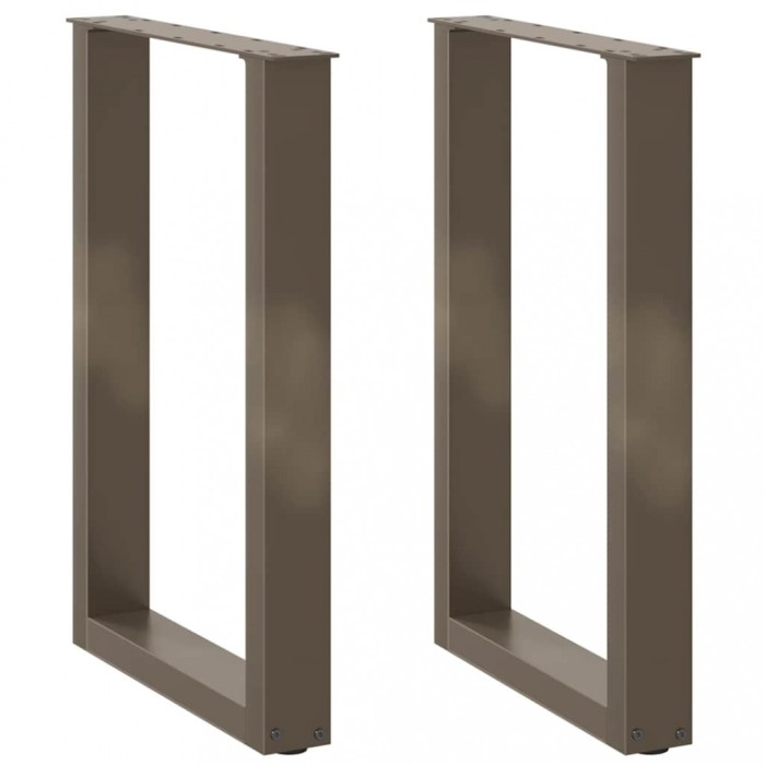 vidaXL Picioare de masă &icirc;n formă de U, 2 buc., oțel natural, 50x(72-73) cm 4013179