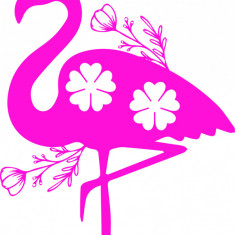 Sticker decorativ, Flamingo, Roz, 85 cm, 7395ST