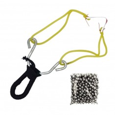 Prastie de Jucarie din otel invelita in paracord, 13 cm, 100 de bile foto