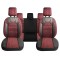 Set Huse Scaune Auto pentru Audi Q7 - Panda PSC02, material textil cu piele ecologica, cu fermoare pentru bancheta rabatabila, visiniu cu negru, 11 pi