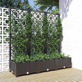 VidaXL Jardinieră de grădină cu spalier negru, 120x40x121,5 cm, PP