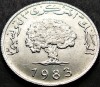 Moneda exotica 5 MILLIEMES - TUNISIA, anul 1983 * cod 1502 A = A.UNC, Africa, Aluminiu