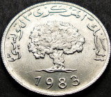 Moneda exotica 5 MILLIEMES - TUNISIA, anul 1983 * cod 1502 A = A.UNC, Africa, Aluminiu