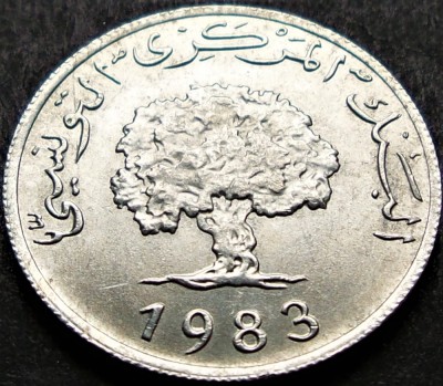 Moneda exotica 5 MILLIEMES - TUNISIA, anul 1983 * cod 1502 A = A.UNC foto