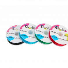 Set 4 bobine fir elastic colorat diam 0.5 mm pentru insirat margele