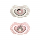 Suzeta roz din silicon 6-18 luni Bonjour Paris, 2 bucati, Canpol babies