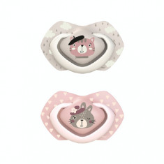 Suzeta roz din silicon Bonjour Paris 18 luni+, 2 bucati, Canpol babies