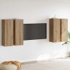 VidaXL Set Dulapuri TV 4 pcs stejar artizanal 30.5 x 30 x 90 cm 3393569