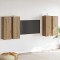 vidaXL Set Dulapuri TV 4 pcs stejar artizanal 30.5 x 30 x 90 cm 3393569