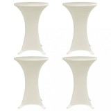 vidaXL Husă de masă cu picior, 4 buc., crem, &Oslash;80 cm elastic